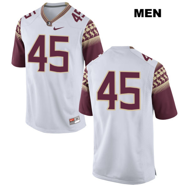 Men's NCAA Nike Florida State Seminoles #45 Delvin Purifoy College No Name White Stitched Authentic Football Jersey AMC1369LZ